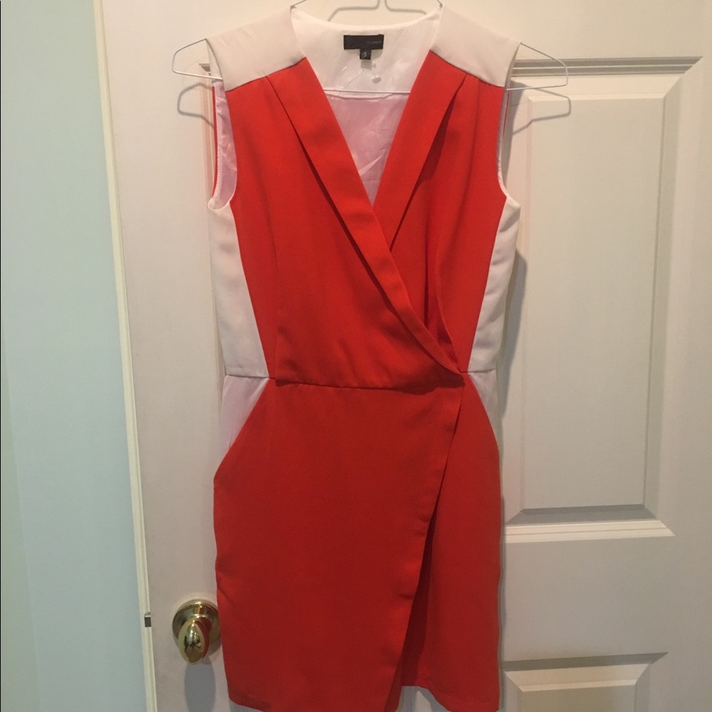 Lovposh Orange/cream flattering dress